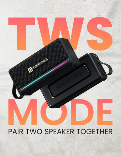 Portonics Harmony Mini
25W HD Sound | Upto 6 Hour Playback | EQ Adjustments | Type C Charging | Black