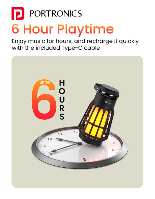 Portonics Dash 6
Fire Flame LED Lights | 6 Hour Playtime | 15W Speaker | Bluetooth 5.3V