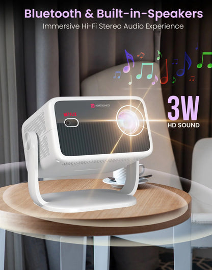 Portonics Beem 560
5300 Lumen Brightness | 1080P HD Native Resolution | Adjustable Angles | Dual Band Wifi & Bluetooth