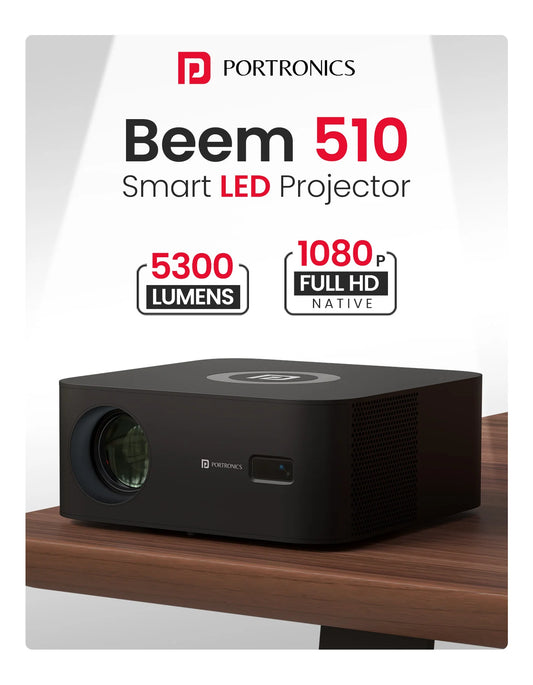 Portonics Beem 510
Mic-Enabled Remote | Dolby Audio | 1080p FHD Native | 4K UHD Support