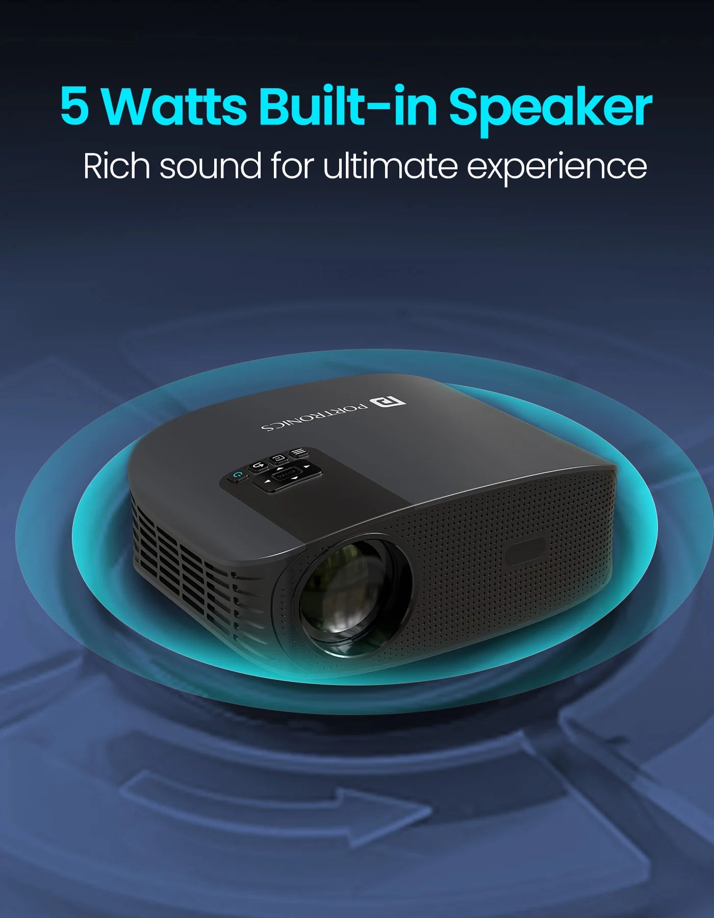 Portonics Beem 490
Streaming Apps | 1080p Full HD | 6000 Lumens | 5W Speaker