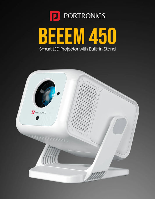Portonics Beem 450
Pre-installed Streaming Apps | 1080p Full HD | 4000 Lumens | Upto 120 Max Display