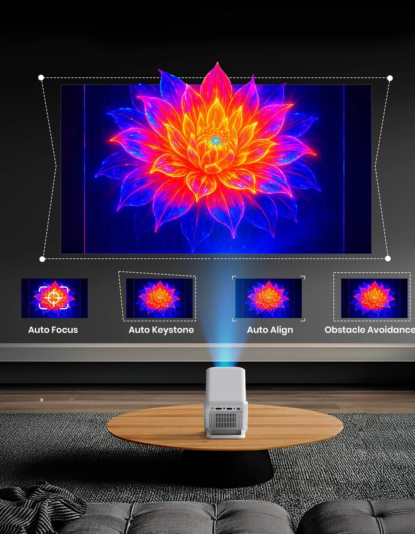 Portonics Beem 450
Pre-installed Streaming Apps | 1080p Full HD | 4000 Lumens | Upto 120 Max Display