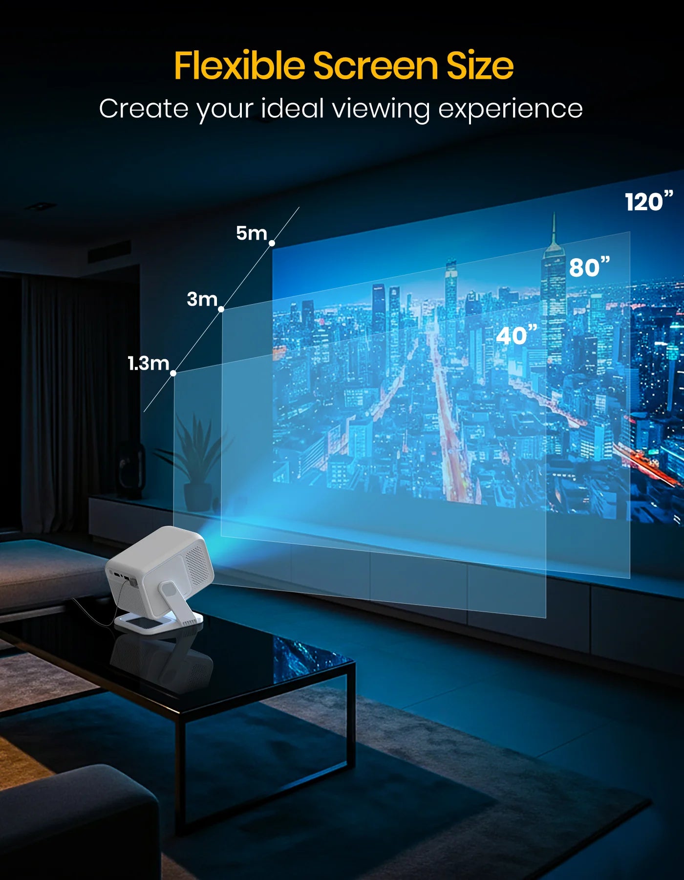 Portonics Beem 450
Pre-installed Streaming Apps | 1080p Full HD | 4000 Lumens | Upto 120 Max Display