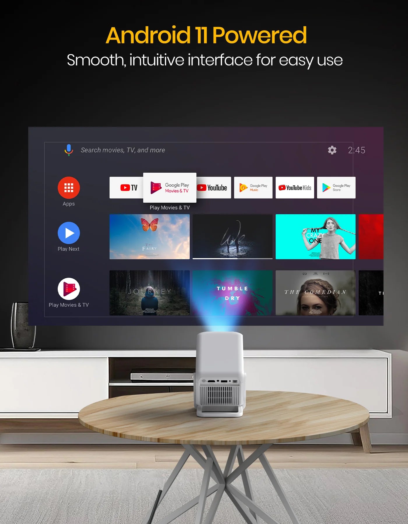 Portonics Beem 450
Pre-installed Streaming Apps | 1080p Full HD | 4000 Lumens | Upto 120 Max Display