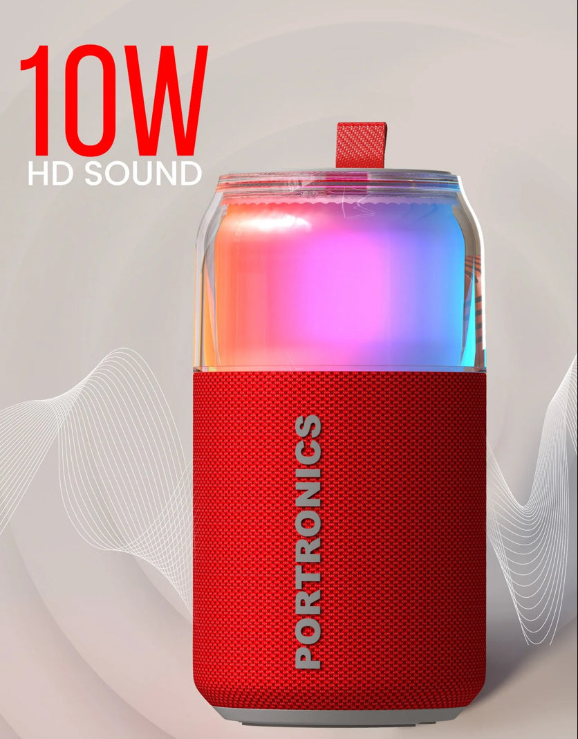 Portonics Talk Six
10W Bluetooth Speaker | Upto 4 Hours Playtime | 360 Degree LED Light | Bluetooth Version 5.3