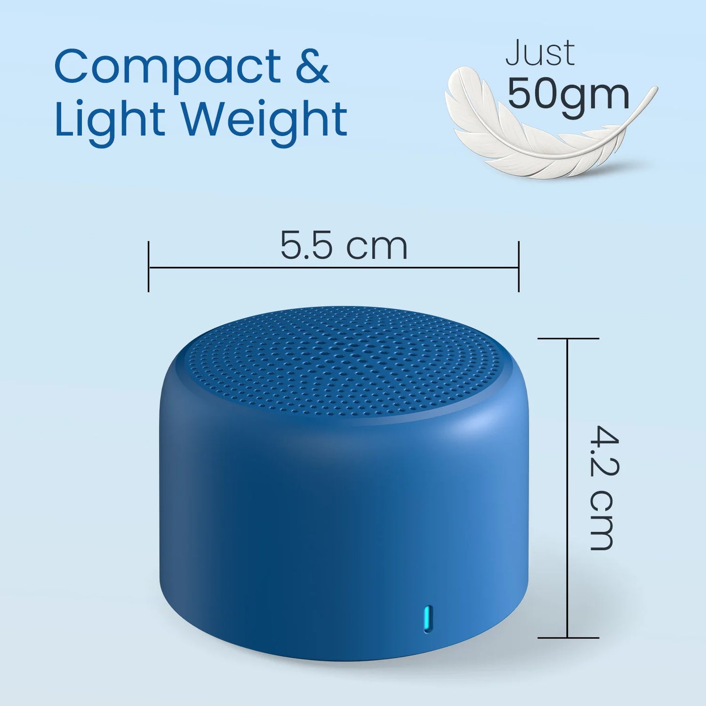 Portonics Pico
HD Sound | Bluetooth 5.3V | in Built Mic | Type C Fast Charging | Blue