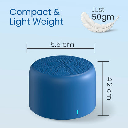 Portonics Pico
HD Sound | Bluetooth 5.3V | in Built Mic | Type C Fast Charging | Blue