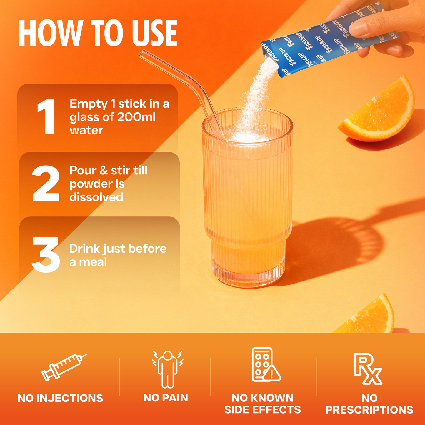 Fast&Up Glucolean For Low Glycaemic Response – Nature's GLP-1 - Orange