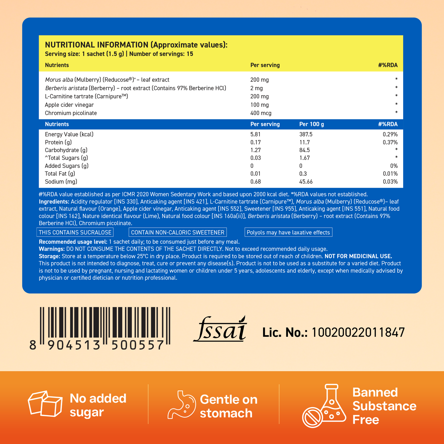 Fast&Up Glucolean For Low Glycaemic Response – Nature's GLP-1 - Orange