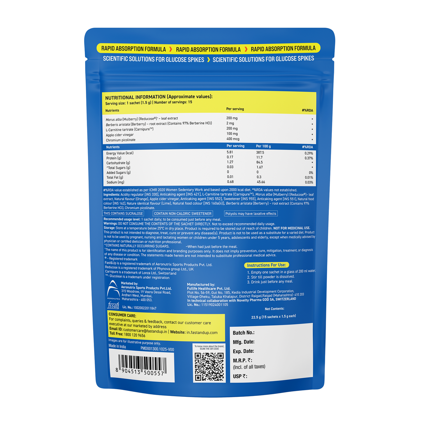 Fast&Up Glucolean For Low Glycaemic Response – Nature's GLP-1 - Orange