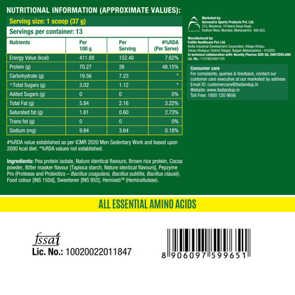 Fast&Up Plant Protein - Rich Chocolate – 500gms
