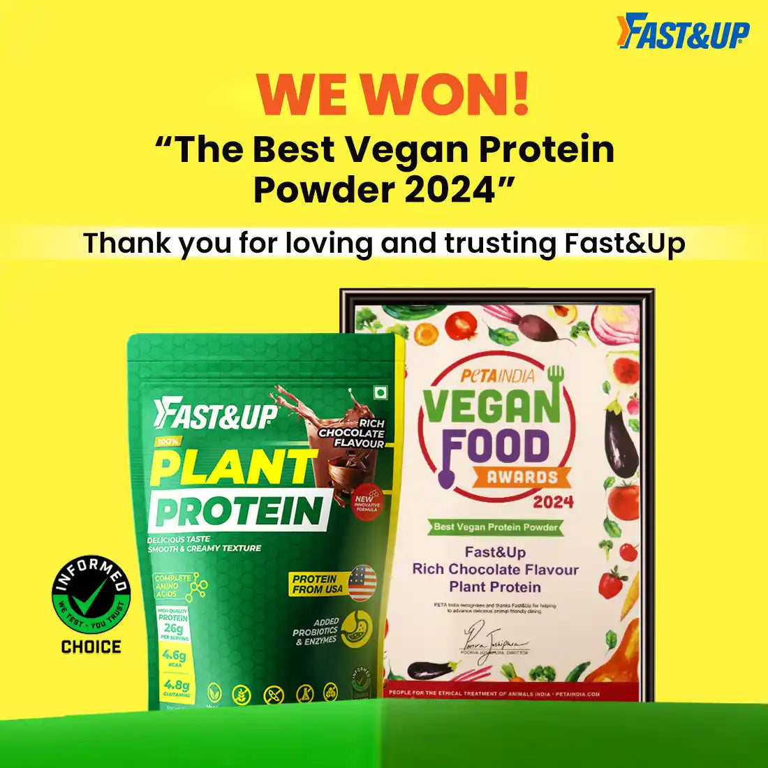 Fast&Up Plant Protein - Rich Chocolate – 500gms