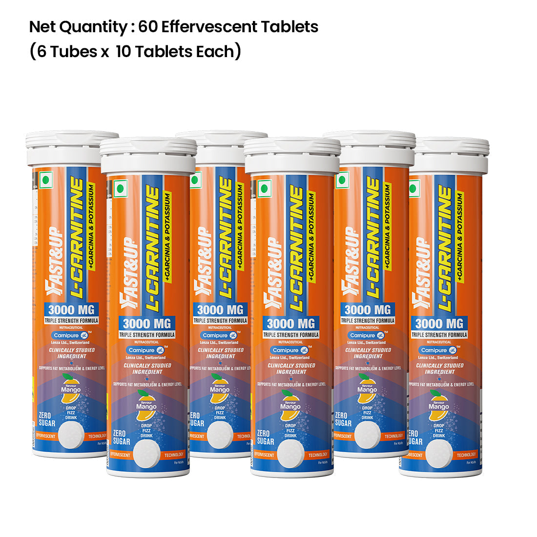 Fast&Up L-Carnitine 3000mg for Weight Loss - Mango