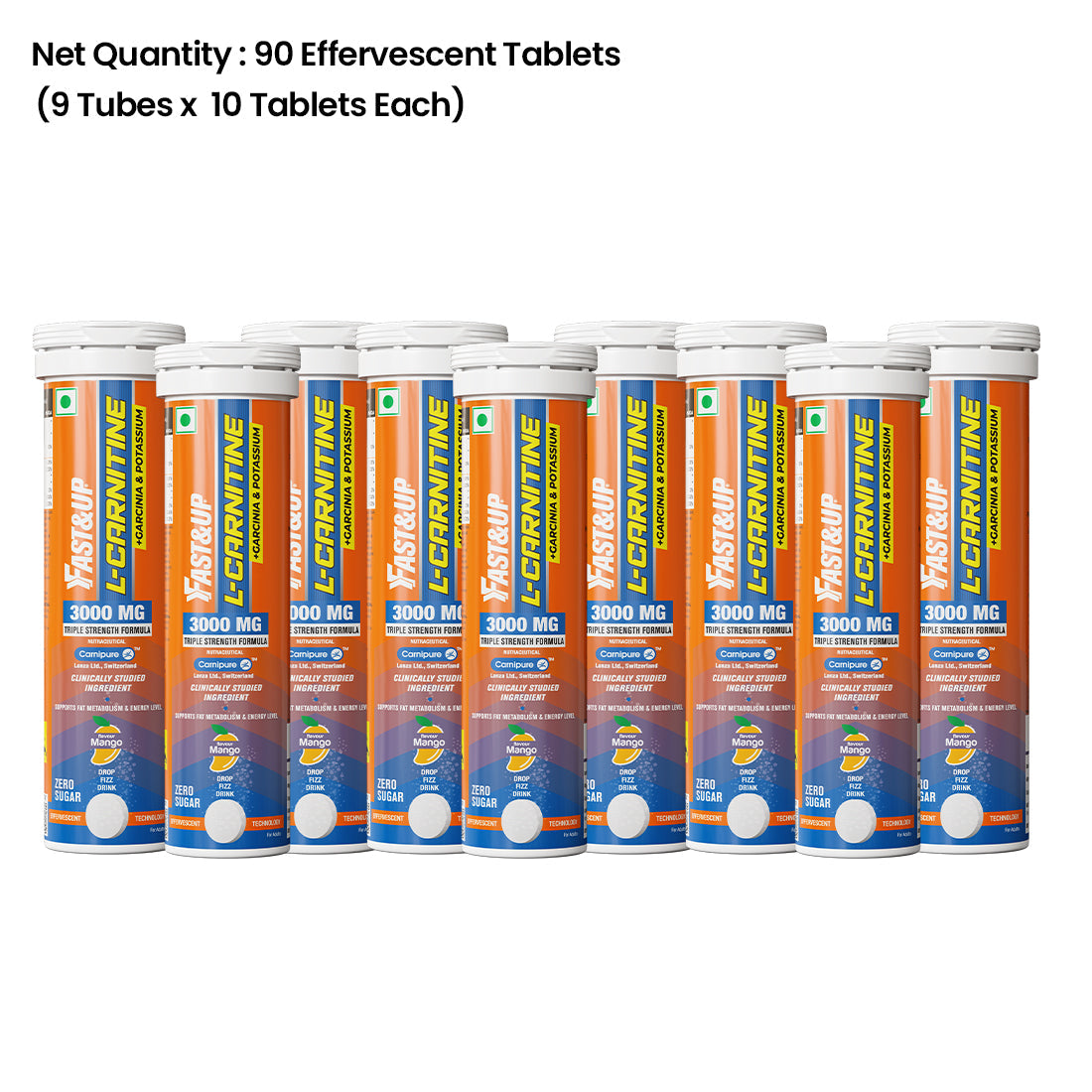 Fast&Up L-Carnitine 3000mg for Weight Loss - Mango