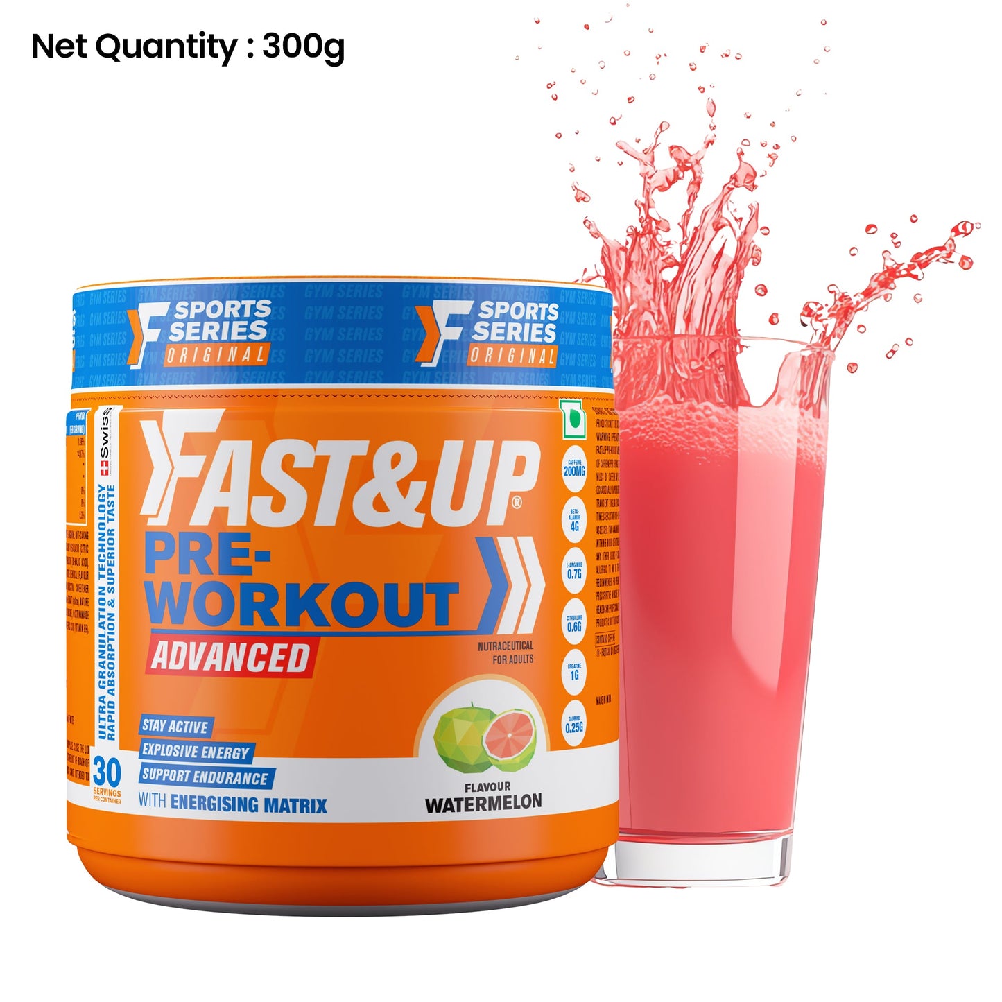 Fast&Up Pre Workout - Watermelon Flavour - 30 Servings
