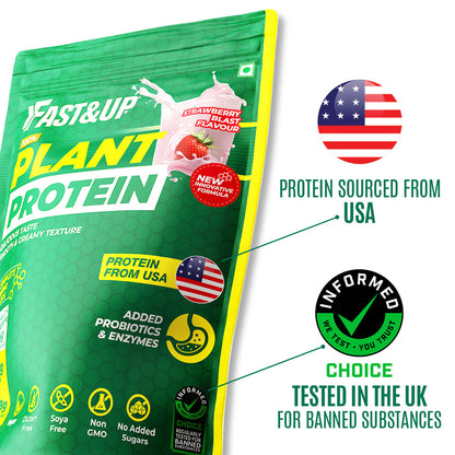 Fast&Up Plant Protein - Strawberry Blast - 25 Servings