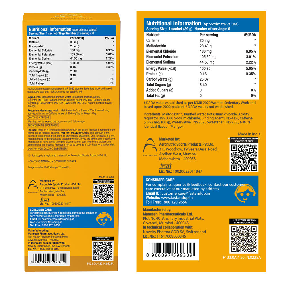 Fast&Up L-Carnitine 3000mg + Energy Gel | Mango