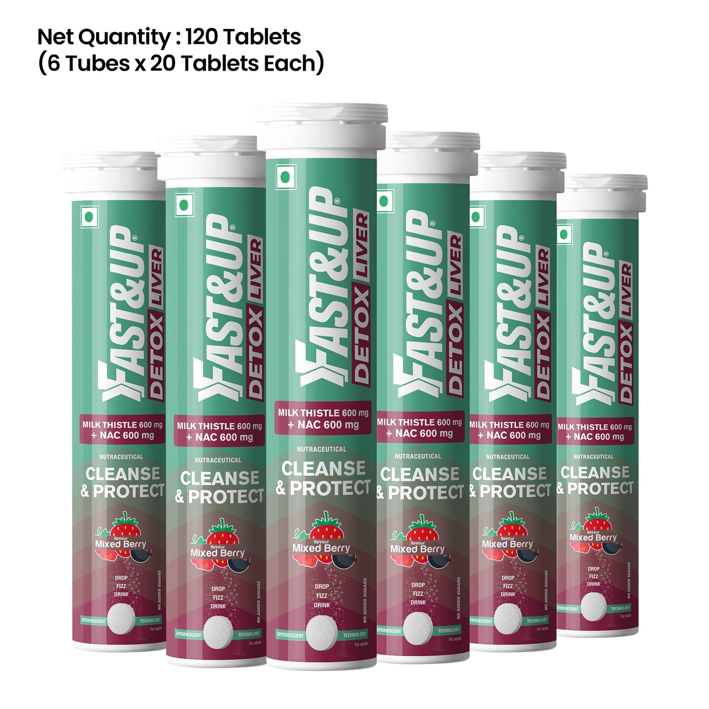 Fast&Up Daily Liver Cleanser with Milk Thistle + NAC - Mixed Berry